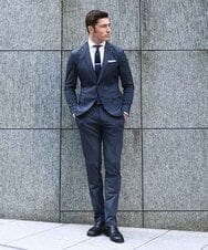 MNLGD04200 MICHEL KLEIN HOMME(ミッシェルクラン オム) 【セットアップ】ストレッチスラックスパンツ ネイビー