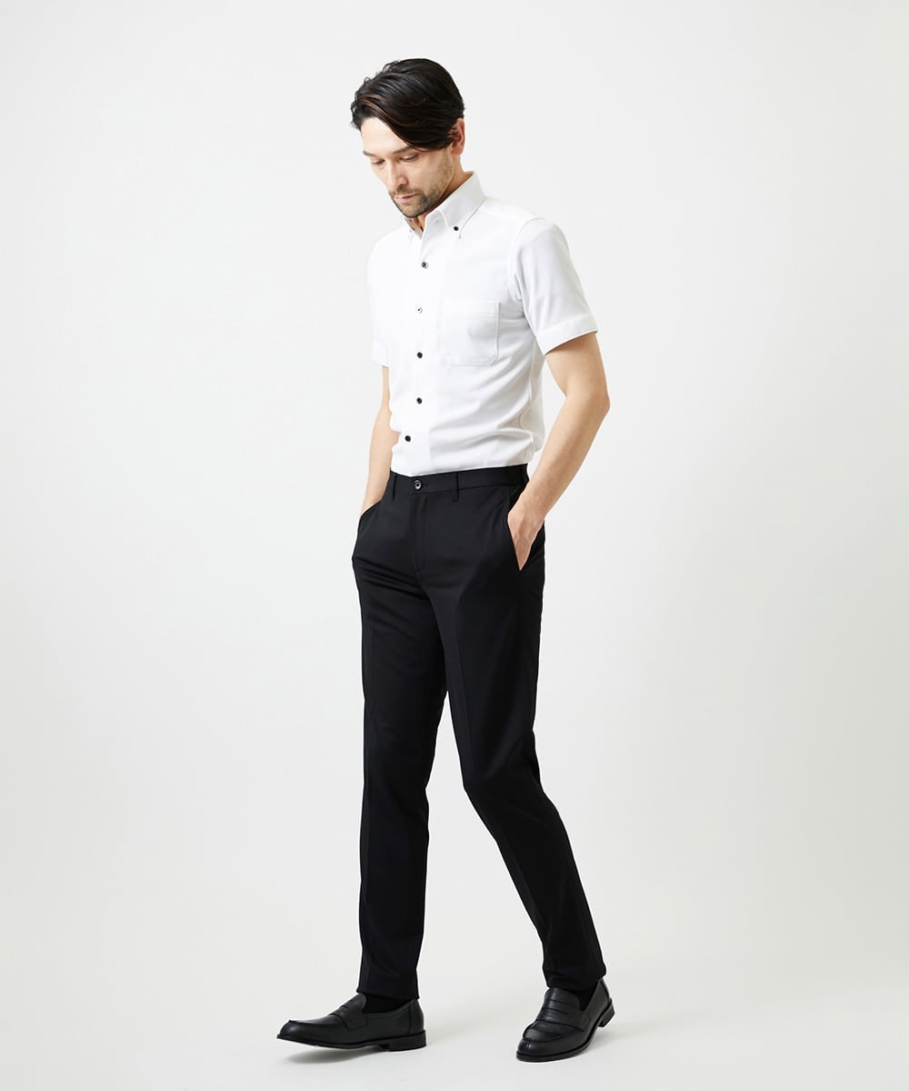 MNLGD55200 MICHEL KLEIN HOMME(ミッシェルクラン オム) 【セットアップ】メッシュテーラードスラックスパンツ ブラック