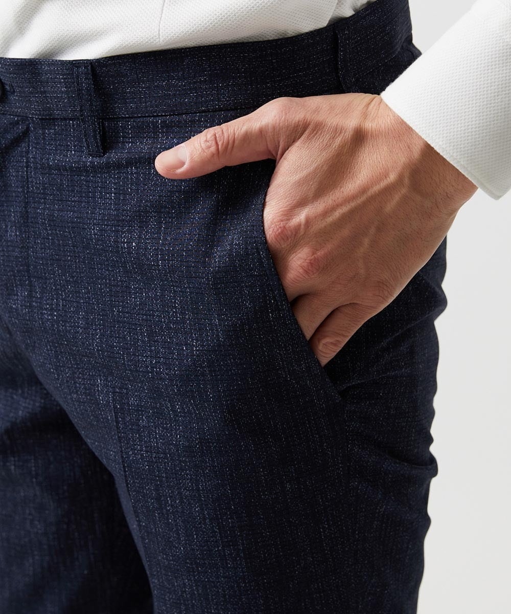 MNLGF06230 MICHEL KLEIN HOMME(ミッシェルクラン オム) 【セットアップ】メッシュプリントスラックスパンツ ネイビー