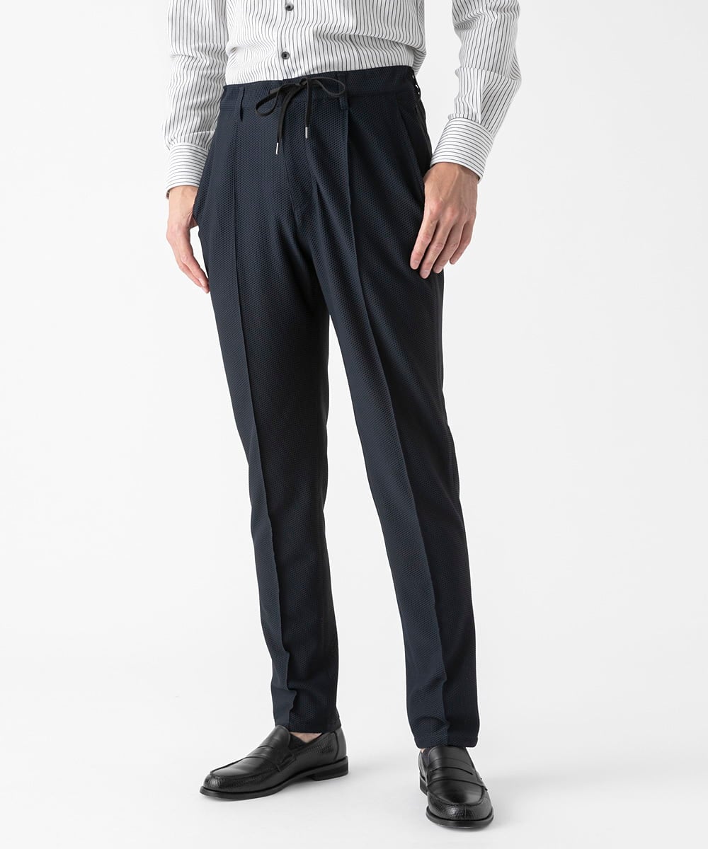 MNLGF56250 MICHEL KLEIN HOMME(ミッシェルクラン オム) 【セットアップ】ストレッチスラックスパンツ ネイビー