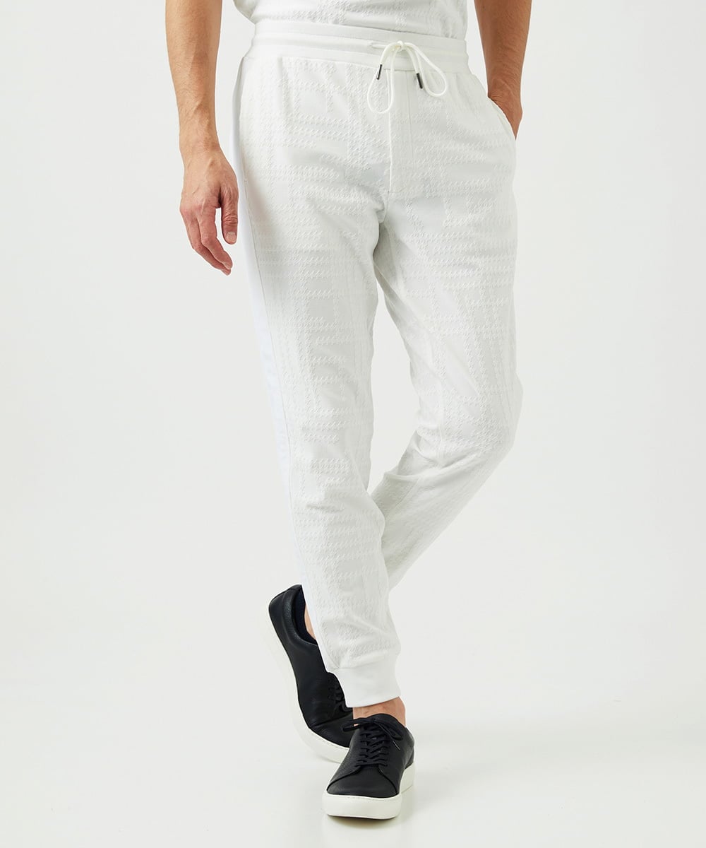 MNLGF58230 MICHEL KLEIN HOMME(ミッシェルクラン オム) 【セットアップ】ジャカードリラックスパンツ ホワイト
