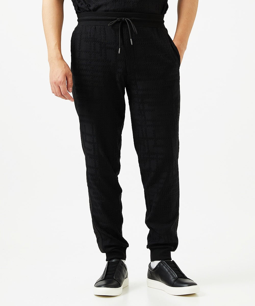 MNLGF58230 MICHEL KLEIN HOMME(ミッシェルクラン オム) 【セットアップ】ジャカードリラックスパンツ ブラック
