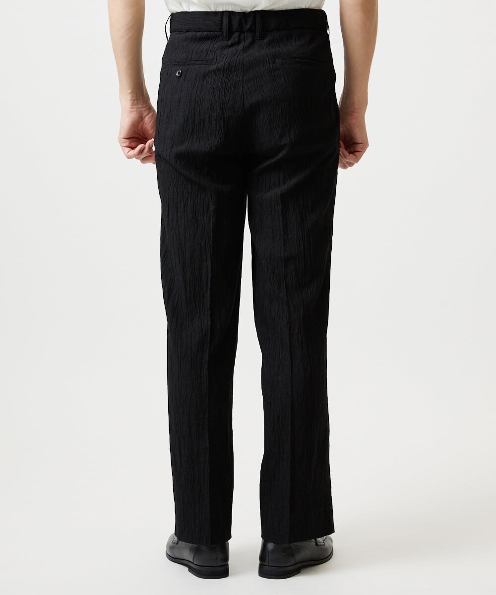 MNLGF72250 MICHEL KLEIN HOMME(ミッシェルクラン オム) 楊柳ワイドスラックスパンツ ブラック