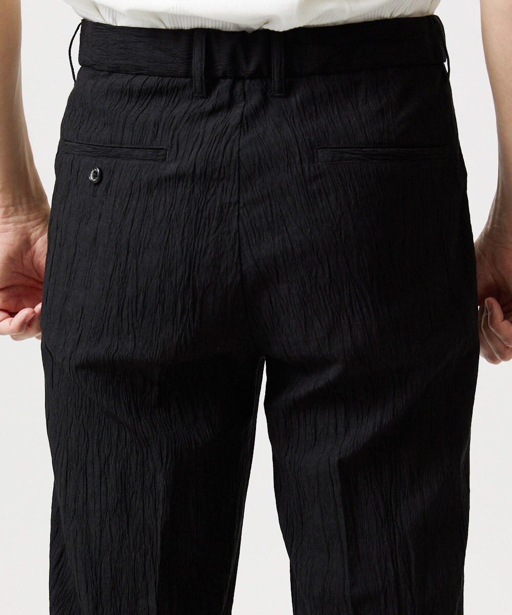 MNLGF72250 MICHEL KLEIN HOMME(ミッシェルクラン オム) 楊柳ワイドスラックスパンツ ブラック