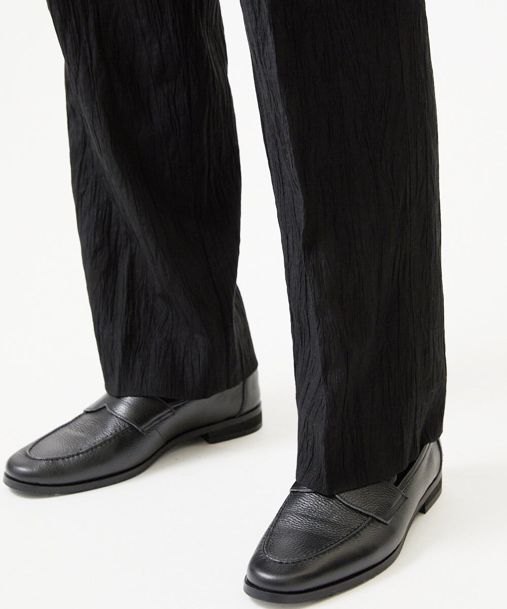 MNLGF72250 MICHEL KLEIN HOMME(ミッシェルクラン オム) 楊柳ワイドスラックスパンツ ブラック