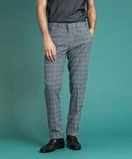 MNLGS03210 MICHEL KLEIN HOMME(ミッシェルクラン オム) チェック柄サッカースラックスパンツ ライトブルー(50)