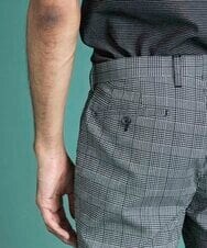 MNLGS03210 MICHEL KLEIN HOMME(ミッシェルクラン オム) チェック柄サッカースラックスパンツ ライトブルー(50)