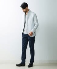 MNLGS03210 MICHEL KLEIN HOMME(ミッシェルクラン オム) チェック柄サッカースラックスパンツ ブルー(55)