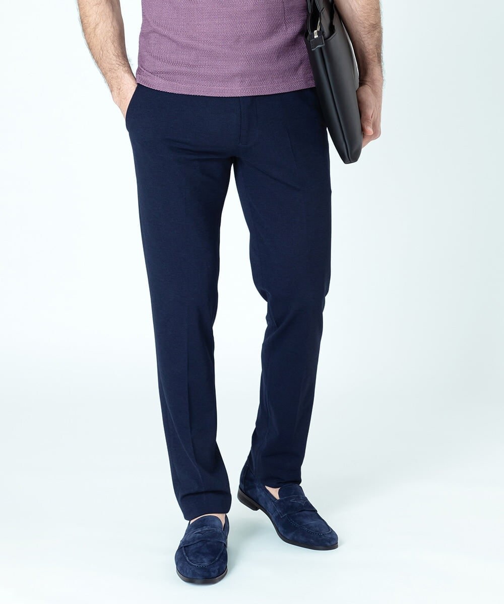 MNLGS04190 MICHEL KLEIN HOMME メッシュストレッチスラックスパンツ