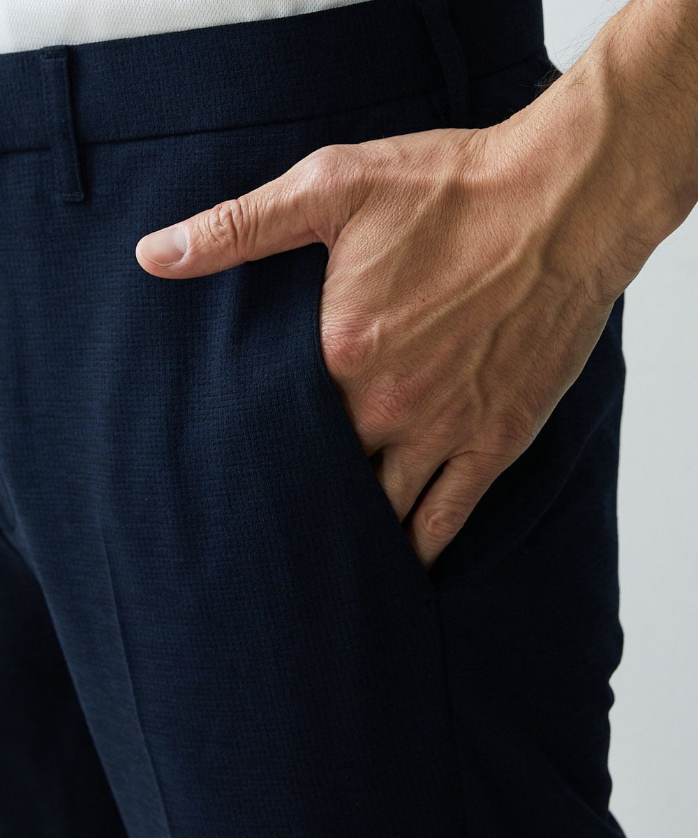 MNLGS04190 MICHEL KLEIN HOMME(ミッシェルクラン オム) メッシュストレッチスラックスパンツ ネイビー