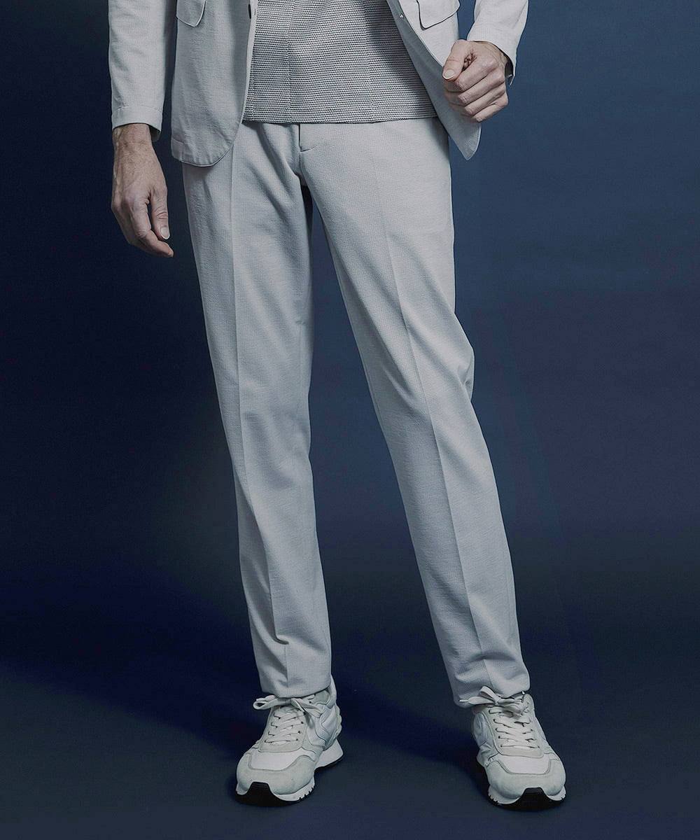 MNLGS04190 MICHEL KLEIN HOMME メッシュストレッチスラックスパンツ