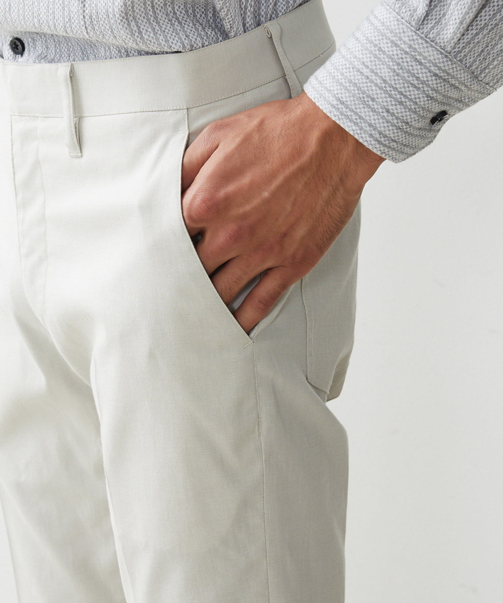 MNLGS36190 MICHEL KLEIN HOMME(ミッシェルクラン オム) クールストレッチスラックスパンツ アイボリー(80)