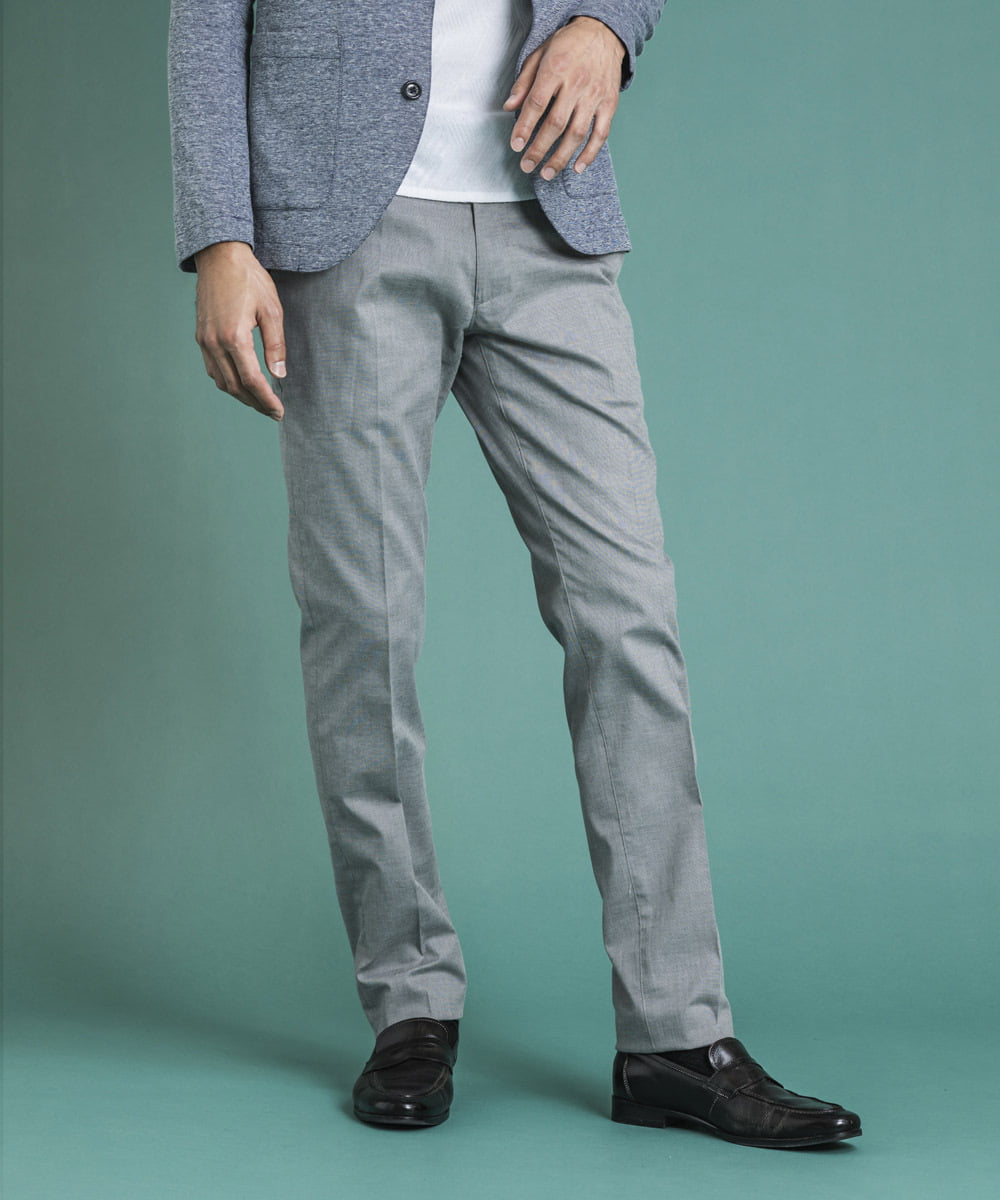 MNLGS36190 MICHEL KLEIN HOMME(ミッシェルクラン オム) クールストレッチスラックスパンツ ライトグレー(91)