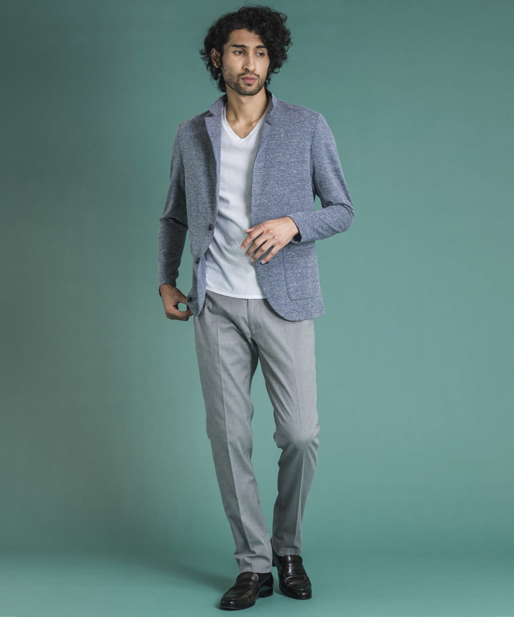 MNLGS36190 MICHEL KLEIN HOMME(ミッシェルクラン オム) クールストレッチスラックスパンツ ライトグレー(91)