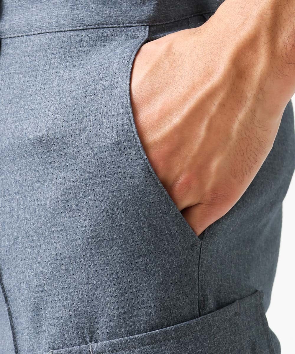 MNLGV54250 MICHEL KLEIN HOMME(ミッシェルクラン オム) メッシュスラックスカーゴパンツ グレー