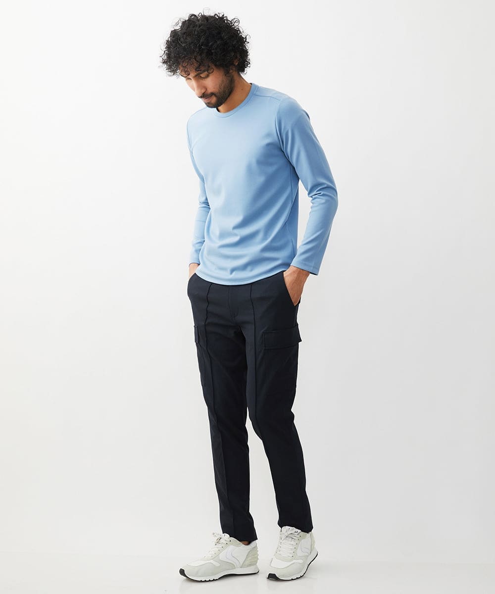 MNLGV54250 MICHEL KLEIN HOMME(ミッシェルクラン オム) メッシュスラックスカーゴパンツ ブラック