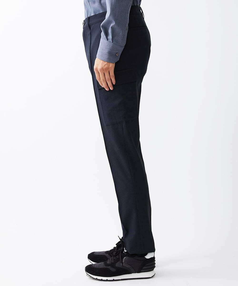 MNLGV54250 MICHEL KLEIN HOMME(ミッシェルクラン オム) メッシュスラックスカーゴパンツ ブラック