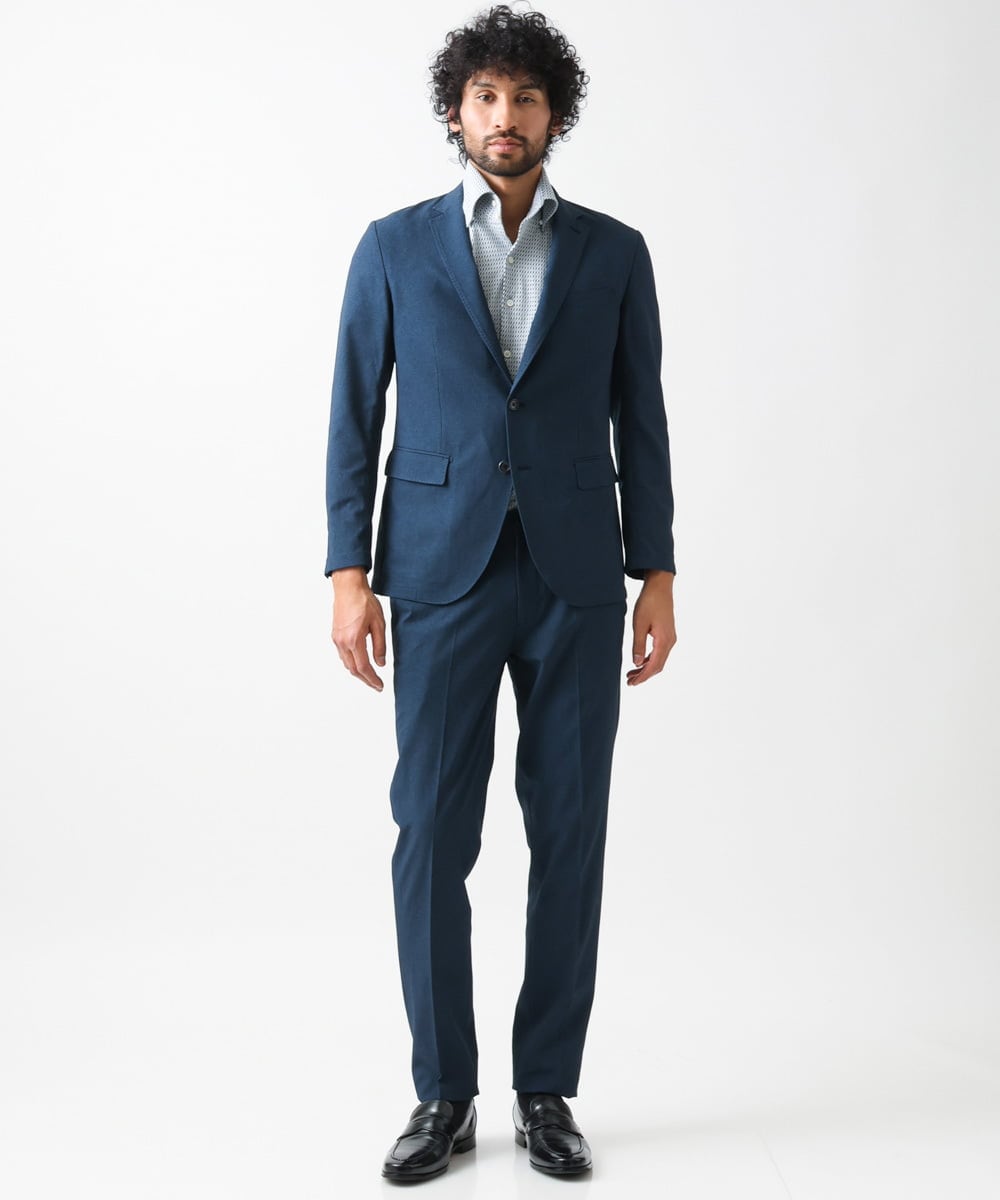 MNLGV64230 MICHEL KLEIN HOMME(ミッシェルクラン オム) メッシュスラックスパンツ セットアップ ネイビー
