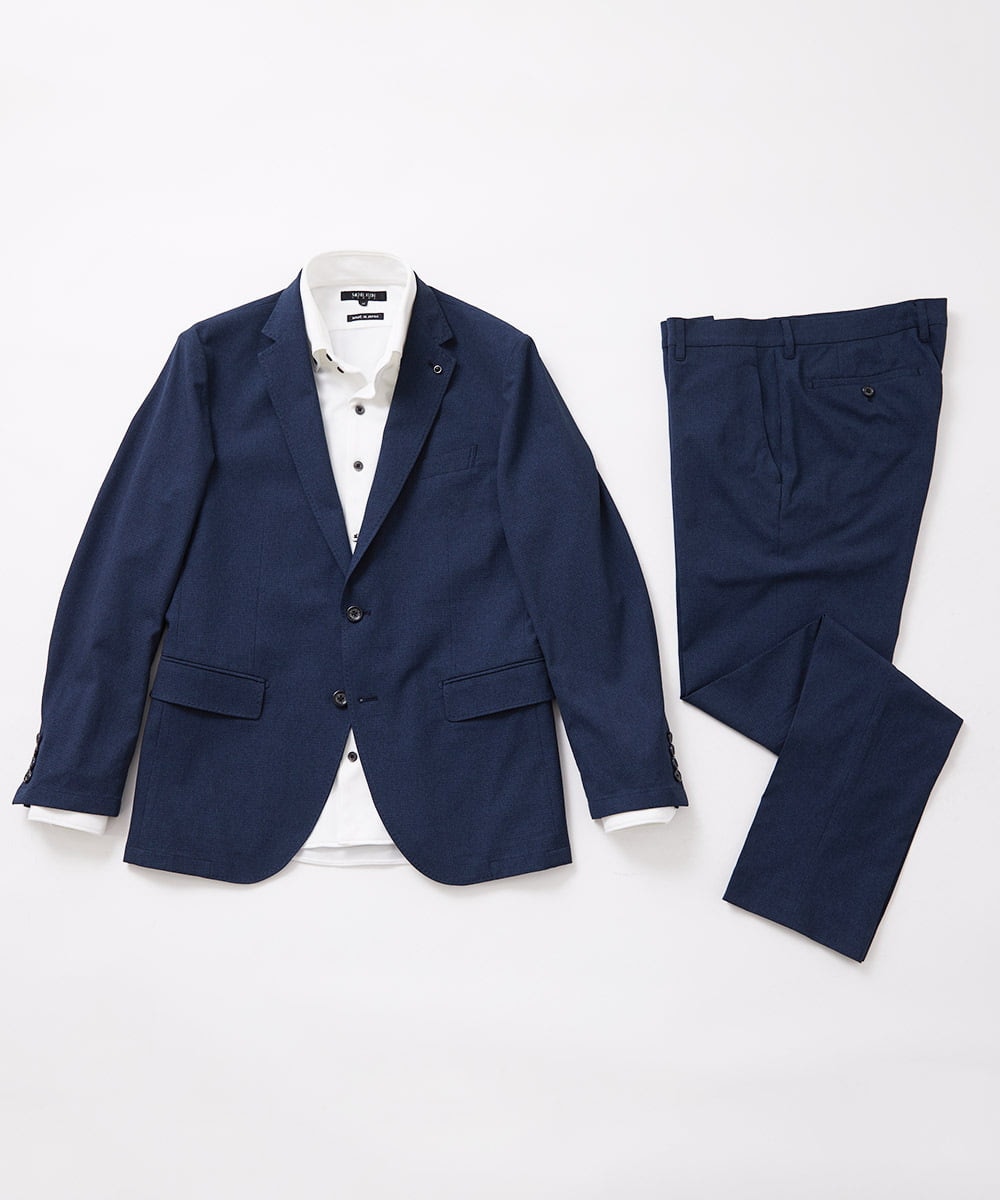 MNLGV64230 MICHEL KLEIN HOMME(ミッシェルクラン オム) メッシュスラックスパンツ セットアップ ネイビー