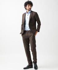 MNLGV64230 MICHEL KLEIN HOMME(ミッシェルクラン オム) メッシュスラックスパンツ セットアップ ブラウン