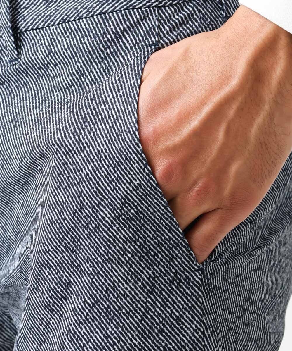 MNLGX06210 MICHEL KLEIN HOMME(ミッシェルクラン オム) 総柄メッシュスラックスパンツ セットアップ ブルー