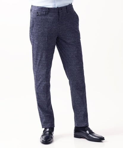 MICHEL KLEIN HOMME(ミッシェルクランオム) 総柄メッシュスラックスパンツ セットアップ ネイビー/紺 46