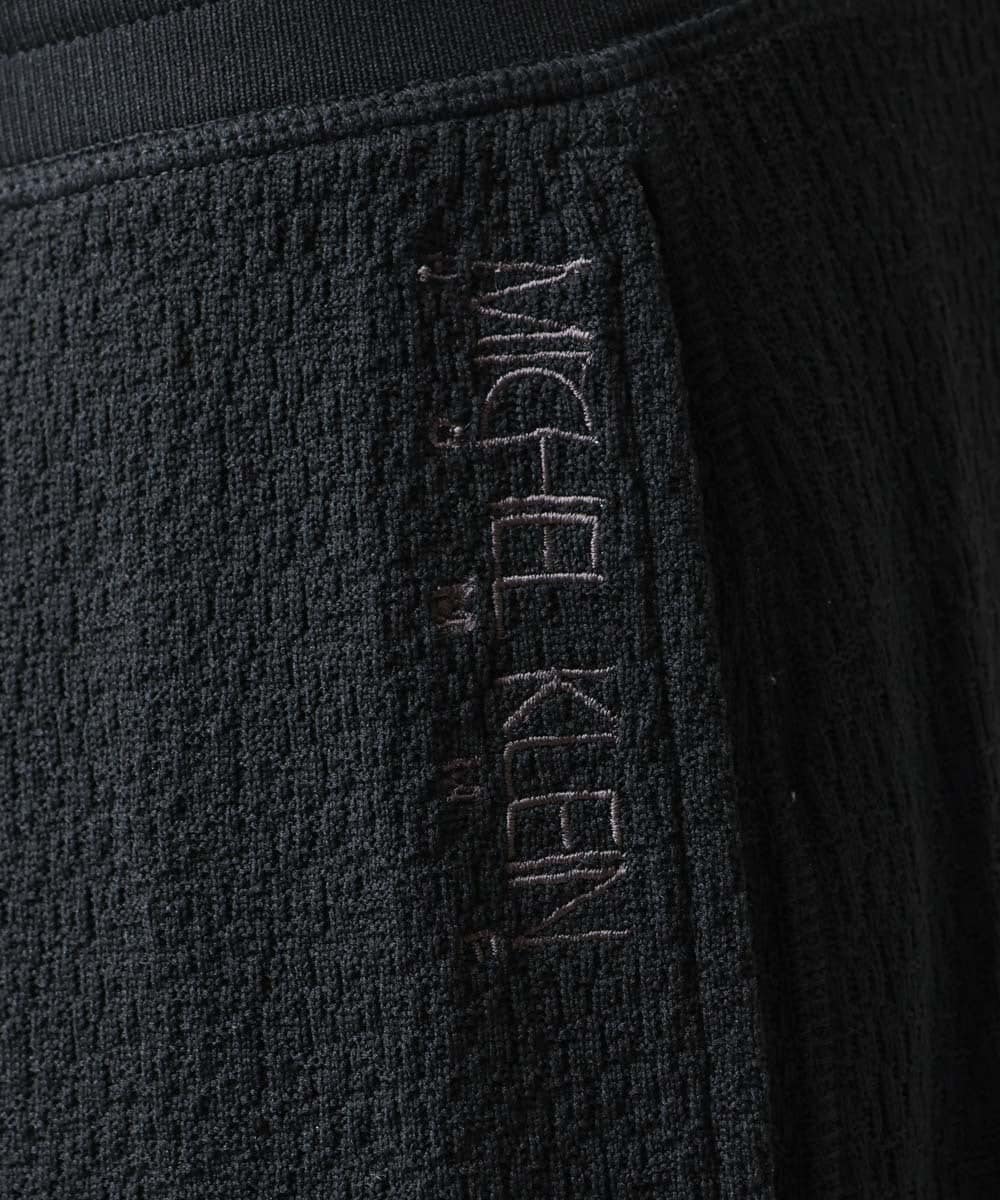 MNLGX59210 MICHEL KLEIN HOMME(ミッシェルクラン オム) ブランドロゴ刺繍入りニットパンツ セットアップ ブラック