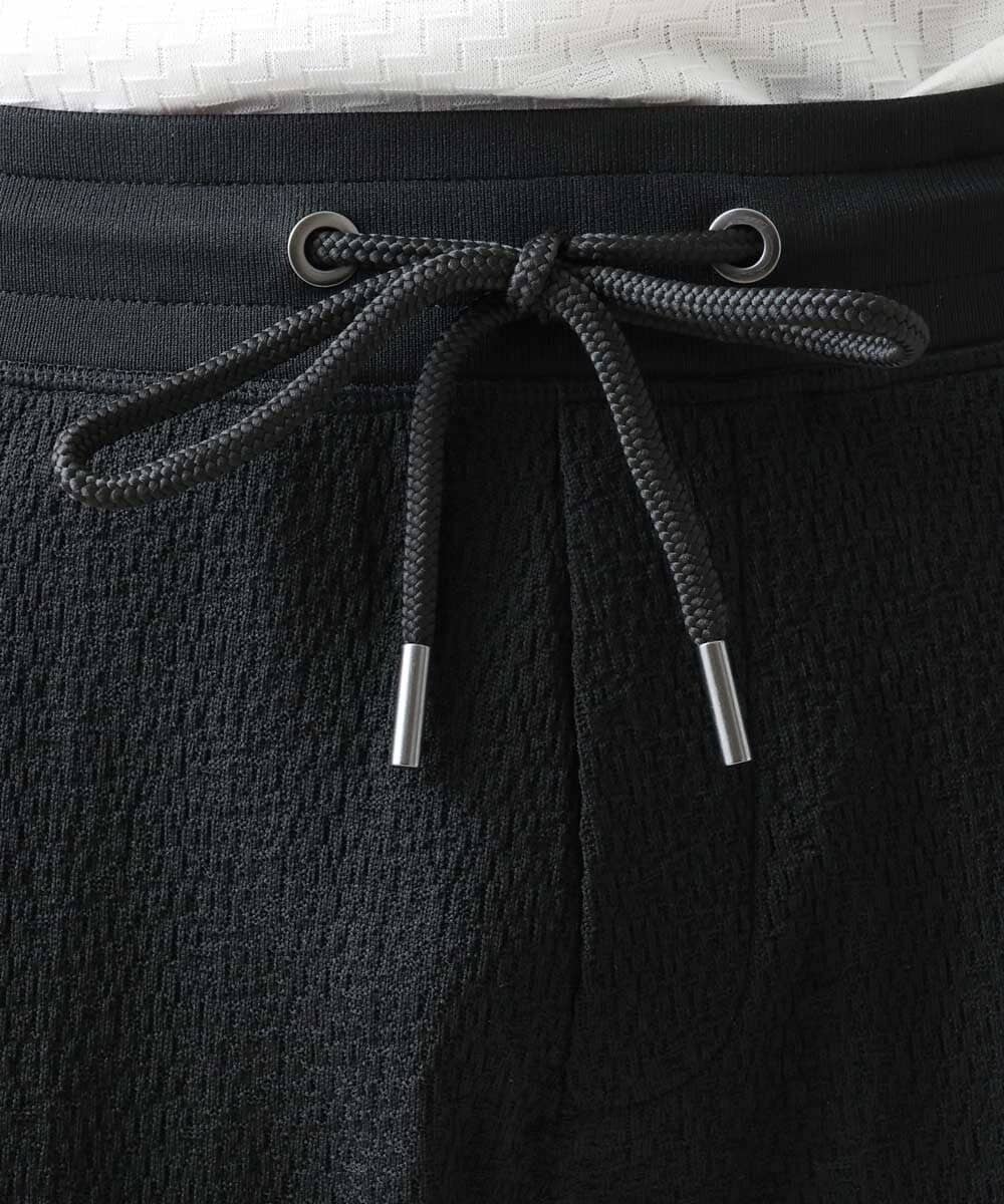 MNLGX59210 MICHEL KLEIN HOMME(ミッシェルクラン オム) ブランドロゴ刺繍入りニットパンツ セットアップ ブラック