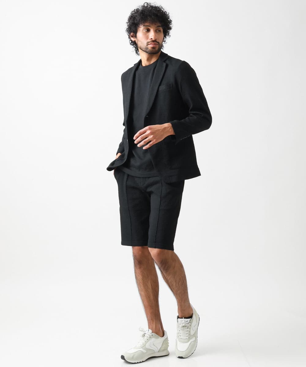 MNLGX60170 MICHEL KLEIN HOMME(ミッシェルクラン オム) ニットショートパンツ セットアップ ブラック