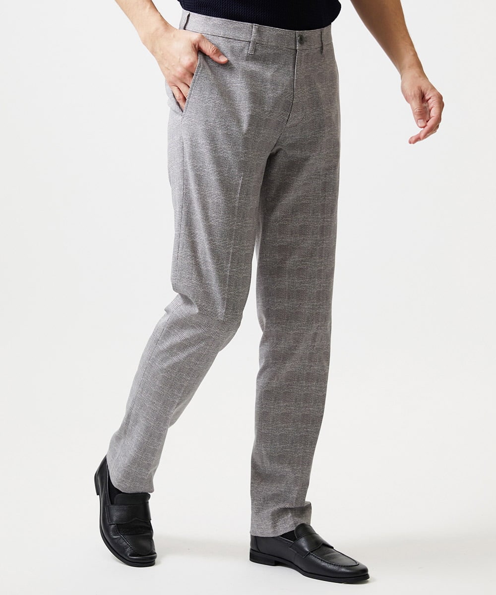MNLHF08230 MICHEL KLEIN HOMME(ミッシェルクラン オム) 【セットアップ】グレンチェック柄スラックスパンツ グレー