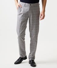 MNLHF08230 MICHEL KLEIN HOMME(ミッシェルクラン オム) 【セットアップ】グレンチェック柄スラックスパンツ グレー
