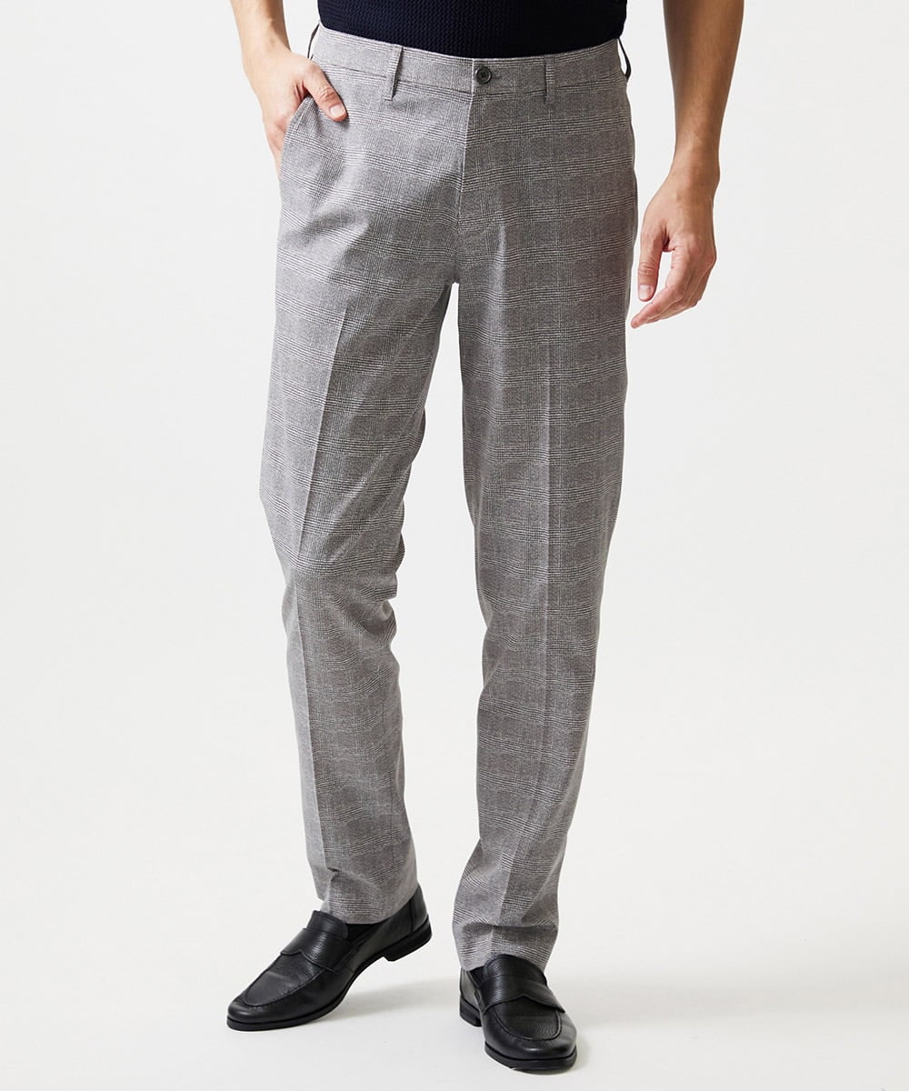MNLHF08230 MICHEL KLEIN HOMME(ミッシェルクラン オム) 【セットアップ】グレンチェック柄スラックスパンツ グレー