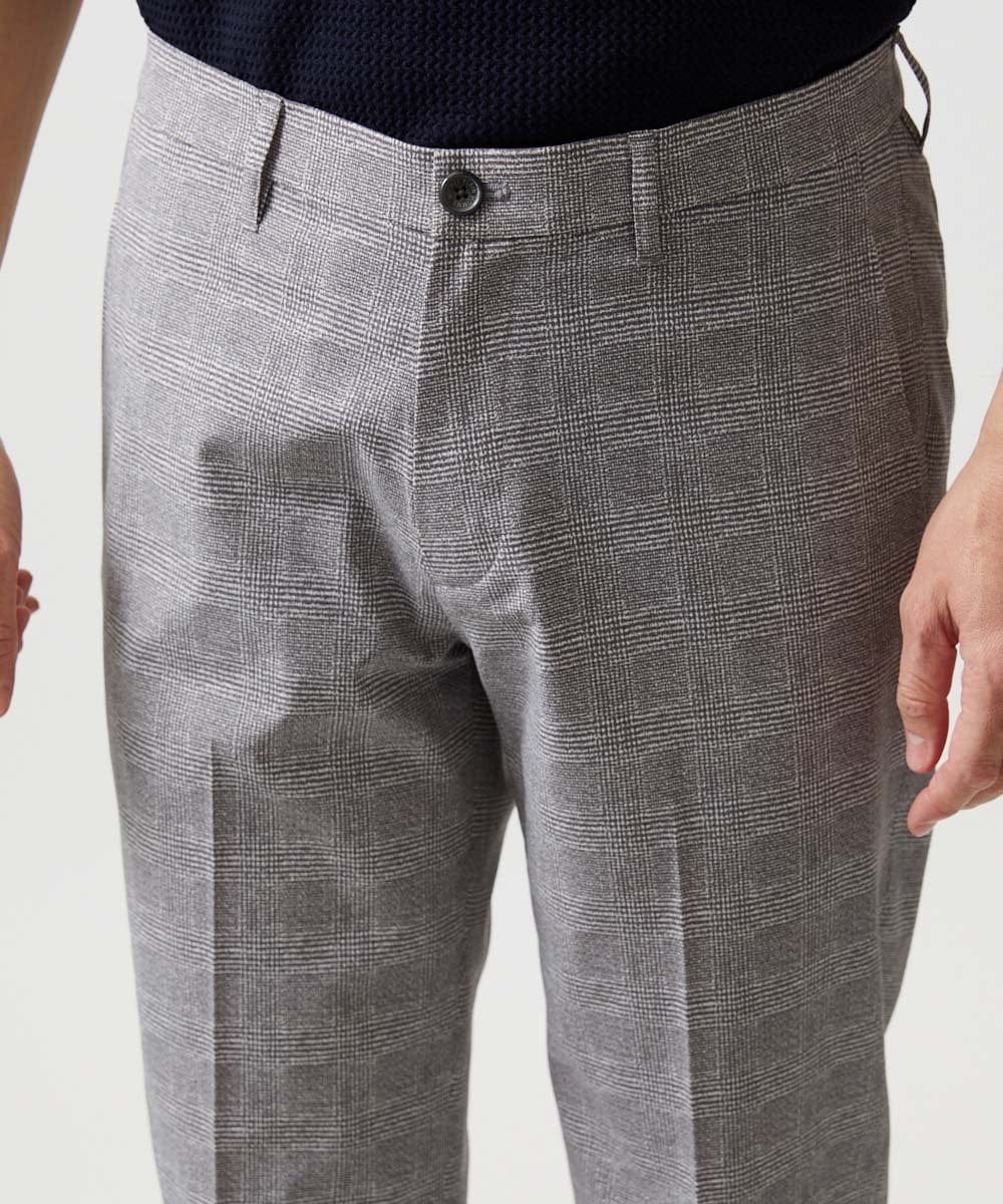 MNLHF08230 MICHEL KLEIN HOMME(ミッシェルクラン オム) 【セットアップ】グレンチェック柄スラックスパンツ グレー