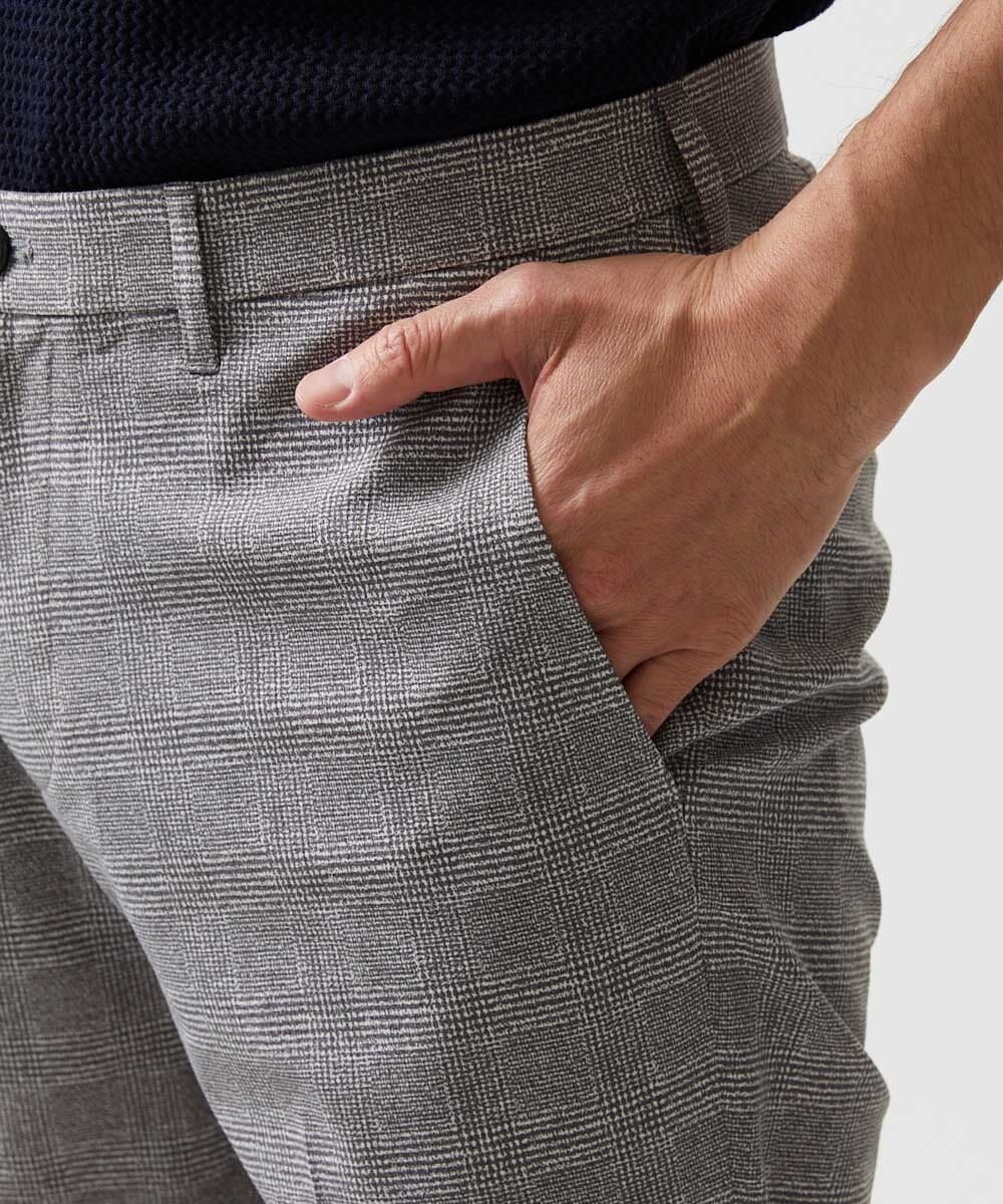 MNLHF08230 MICHEL KLEIN HOMME(ミッシェルクラン オム) 【セットアップ】グレンチェック柄スラックスパンツ グレー