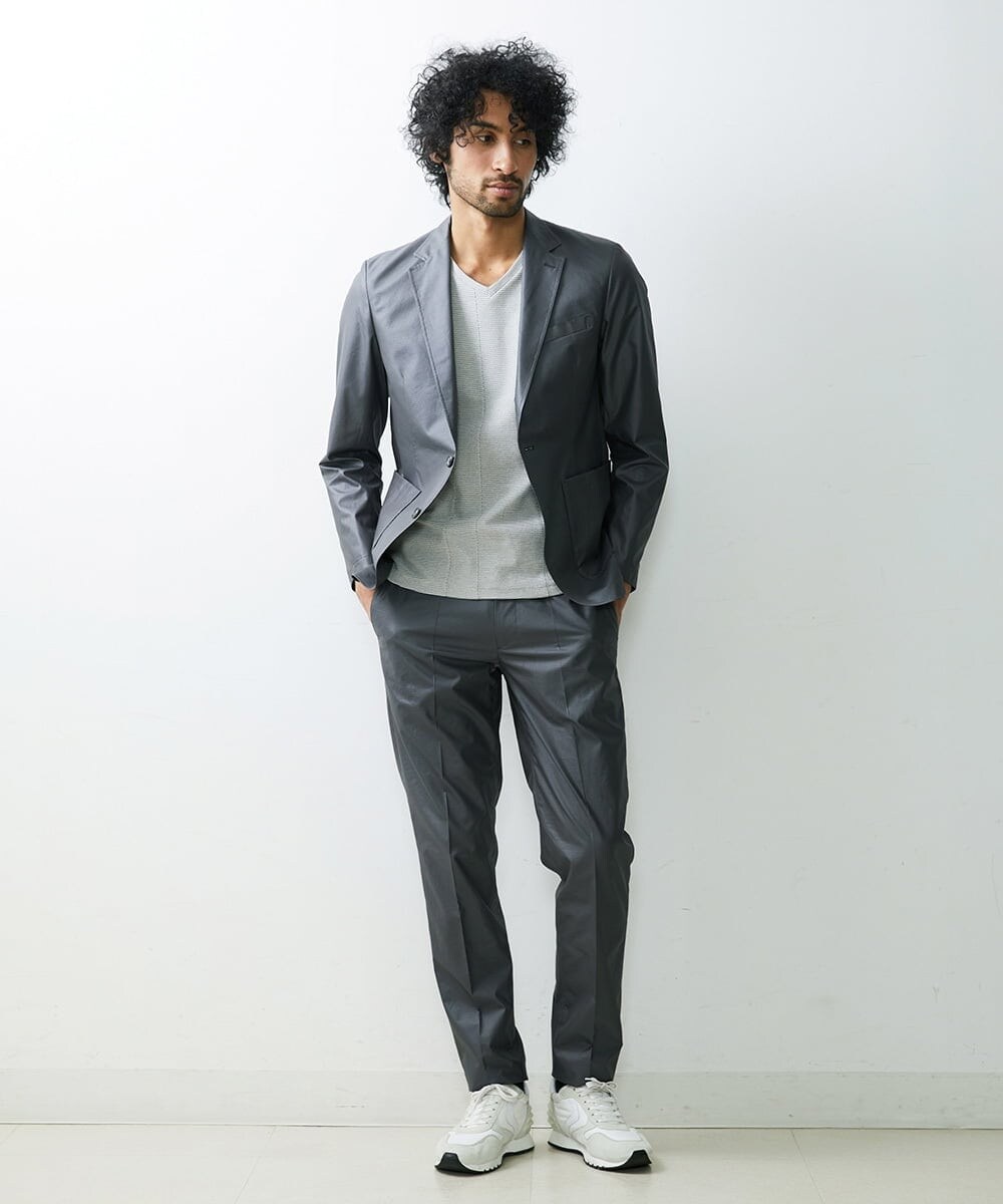 MNLHS06210 MICHEL KLEIN HOMME(ミッシェルクラン オム) メッシュストレッチドレスパンツ グレー(92)