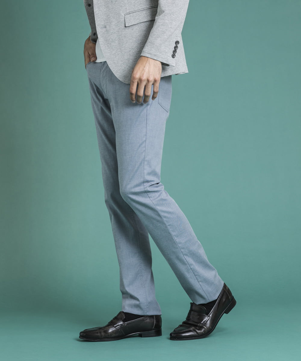 MNLHS35170 MICHEL KLEIN HOMME(ミッシェルクラン オム) クールツイルストレッチパンツ ライトブルー(50)