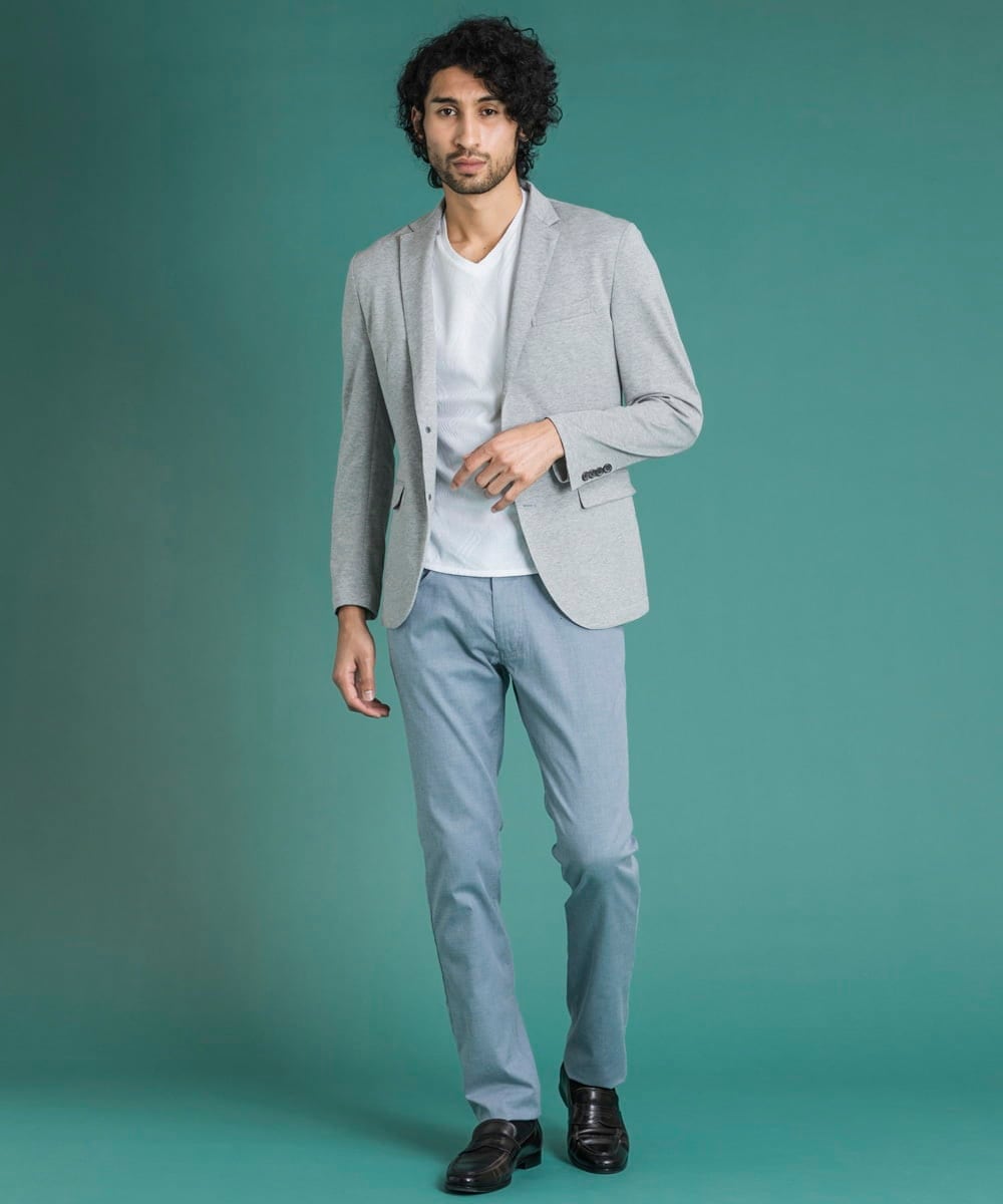MNLHS35170 MICHEL KLEIN HOMME(ミッシェルクラン オム) クールツイルストレッチパンツ ライトブルー(50)