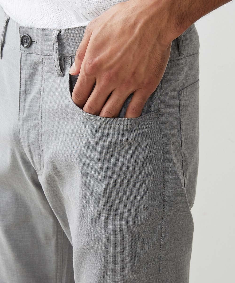 MNLHS35170 MICHEL KLEIN HOMME(ミッシェルクラン オム) クールツイルストレッチパンツ ライトグレー(91)