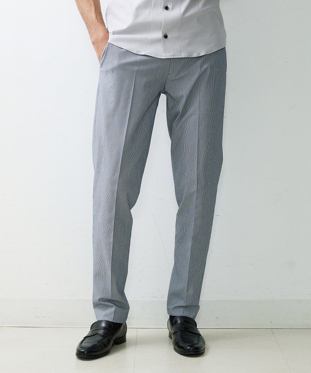 MNLHS39190 MICHEL KLEIN HOMME(ミッシェルクラン オム) ストライプストレッチパンツ ブルー(55)