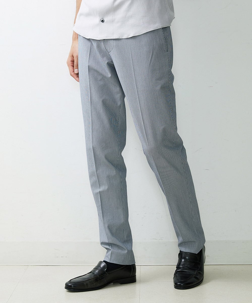 MNLHS39190 MICHEL KLEIN HOMME(ミッシェルクラン オム) ストライプストレッチパンツ ブルー(55)