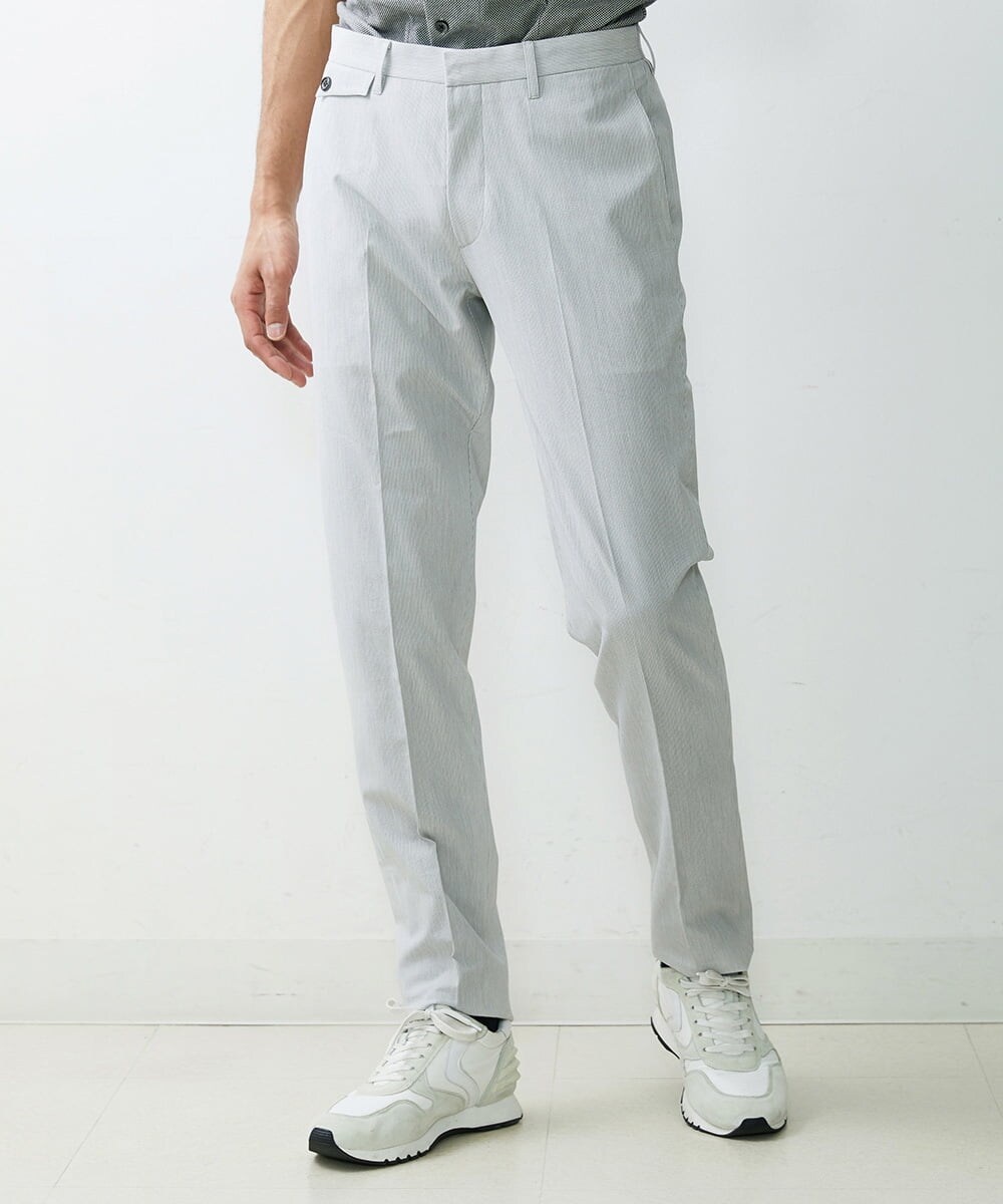 MNLHS39190 MICHEL KLEIN HOMME(ミッシェルクラン オム) ストライプストレッチパンツ ライトグレー(91)