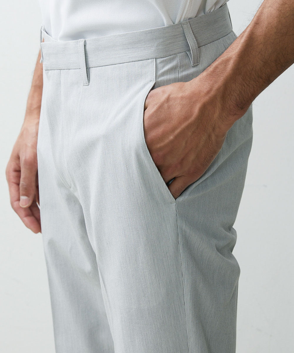 MNLHS39190 MICHEL KLEIN HOMME(ミッシェルクラン オム) ストライプストレッチパンツ ライトグレー(91)