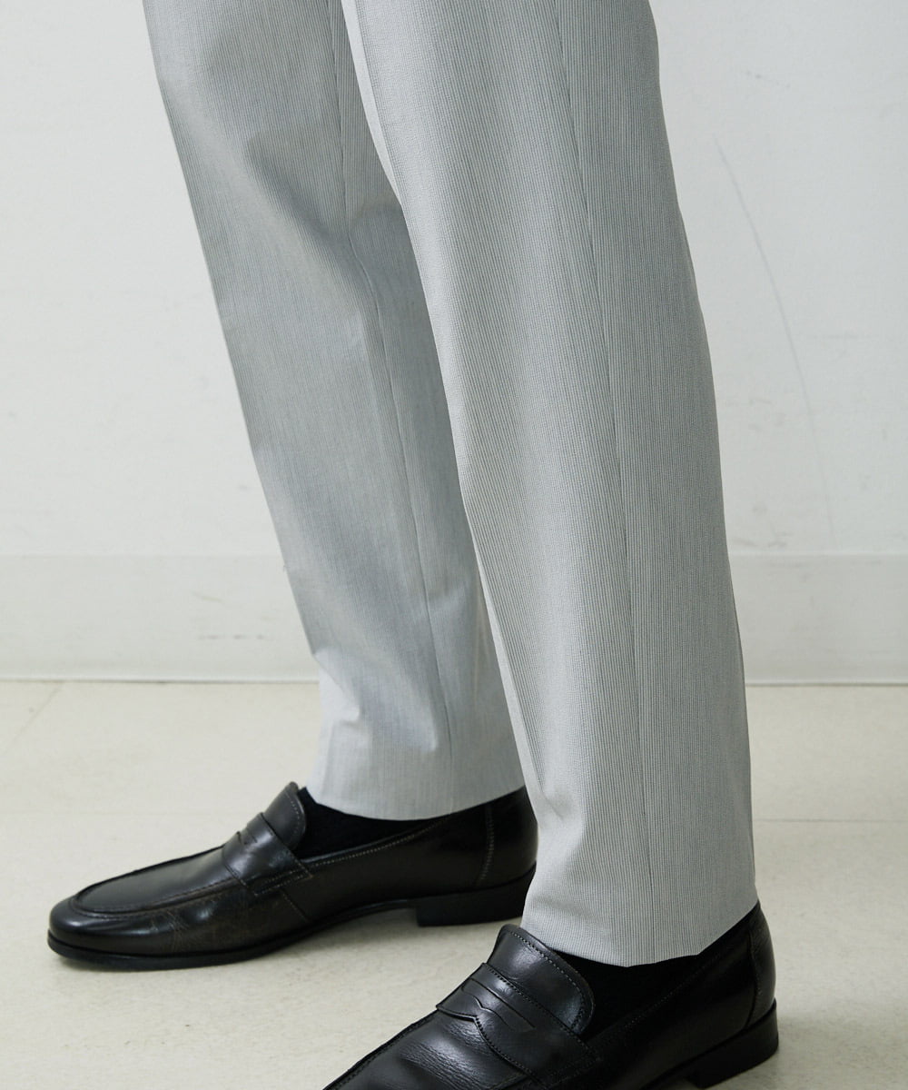 MNLHS39190 MICHEL KLEIN HOMME(ミッシェルクラン オム) ストライプストレッチパンツ ライトグレー(91)