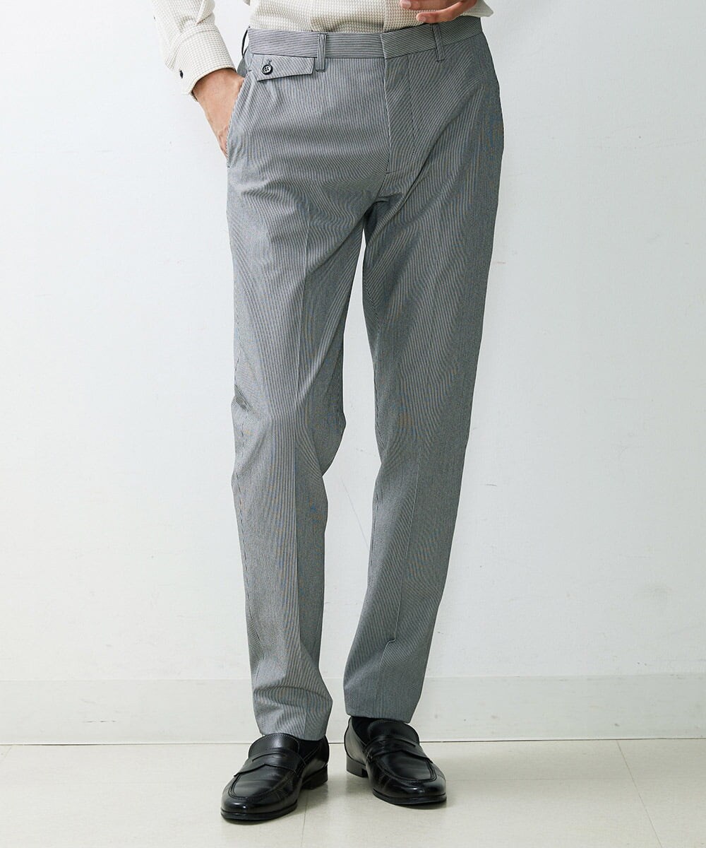 MNLHS39190 MICHEL KLEIN HOMME(ミッシェルクラン オム) ストライプストレッチパンツ ブラック(94)