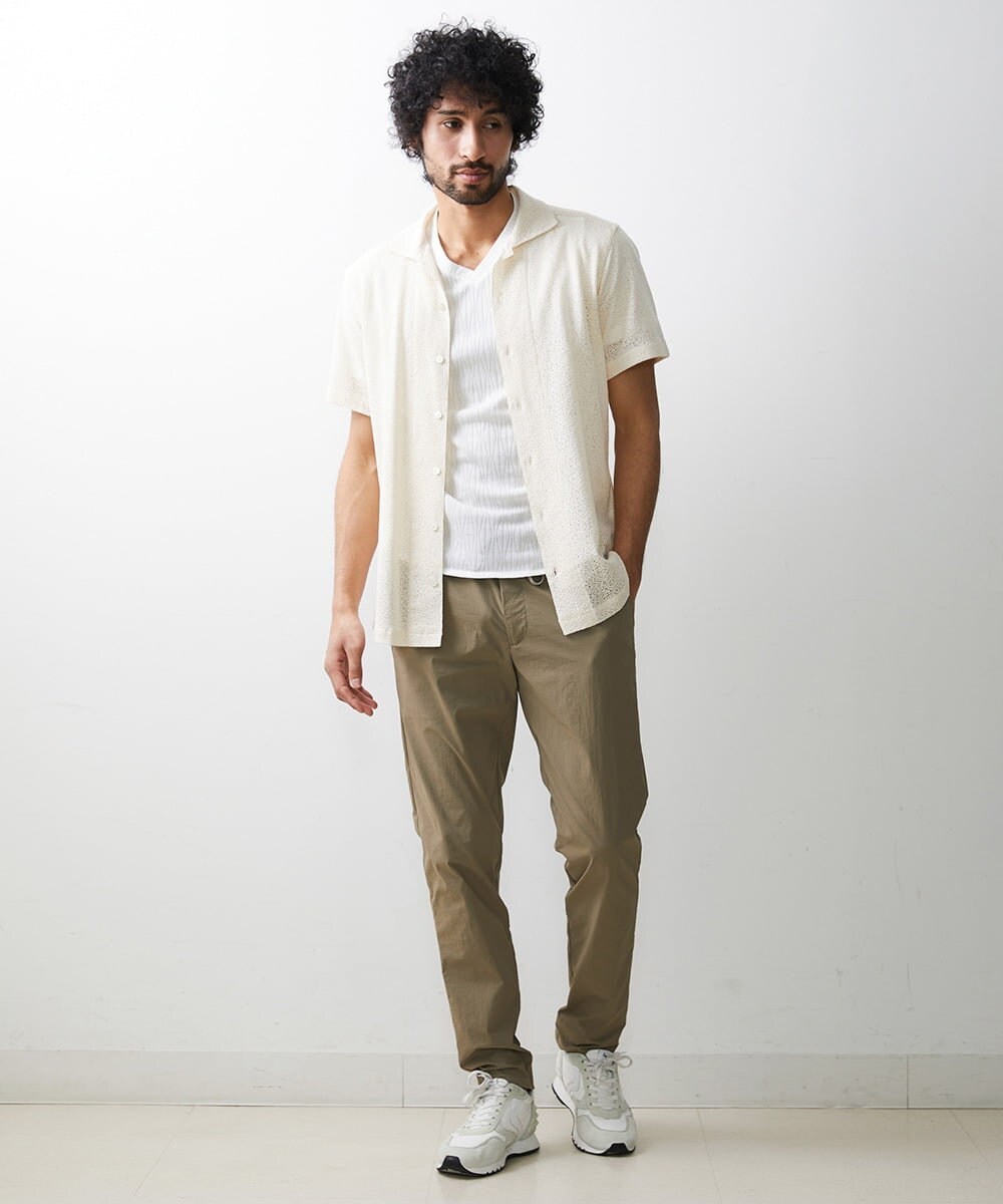 MNLHS41210 MICHEL KLEIN HOMME(ミッシェルクラン オム) ストレッチテーパードリラックスパンツ カーキ(36)