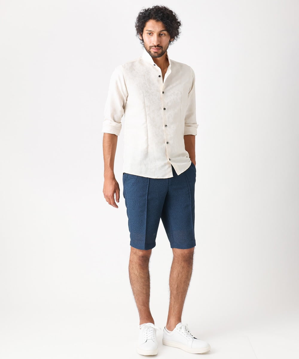 MNLHV30230 MICHEL KLEIN HOMME(ミッシェルクラン オム) メッシュスラックスショートパンツ ネイビー