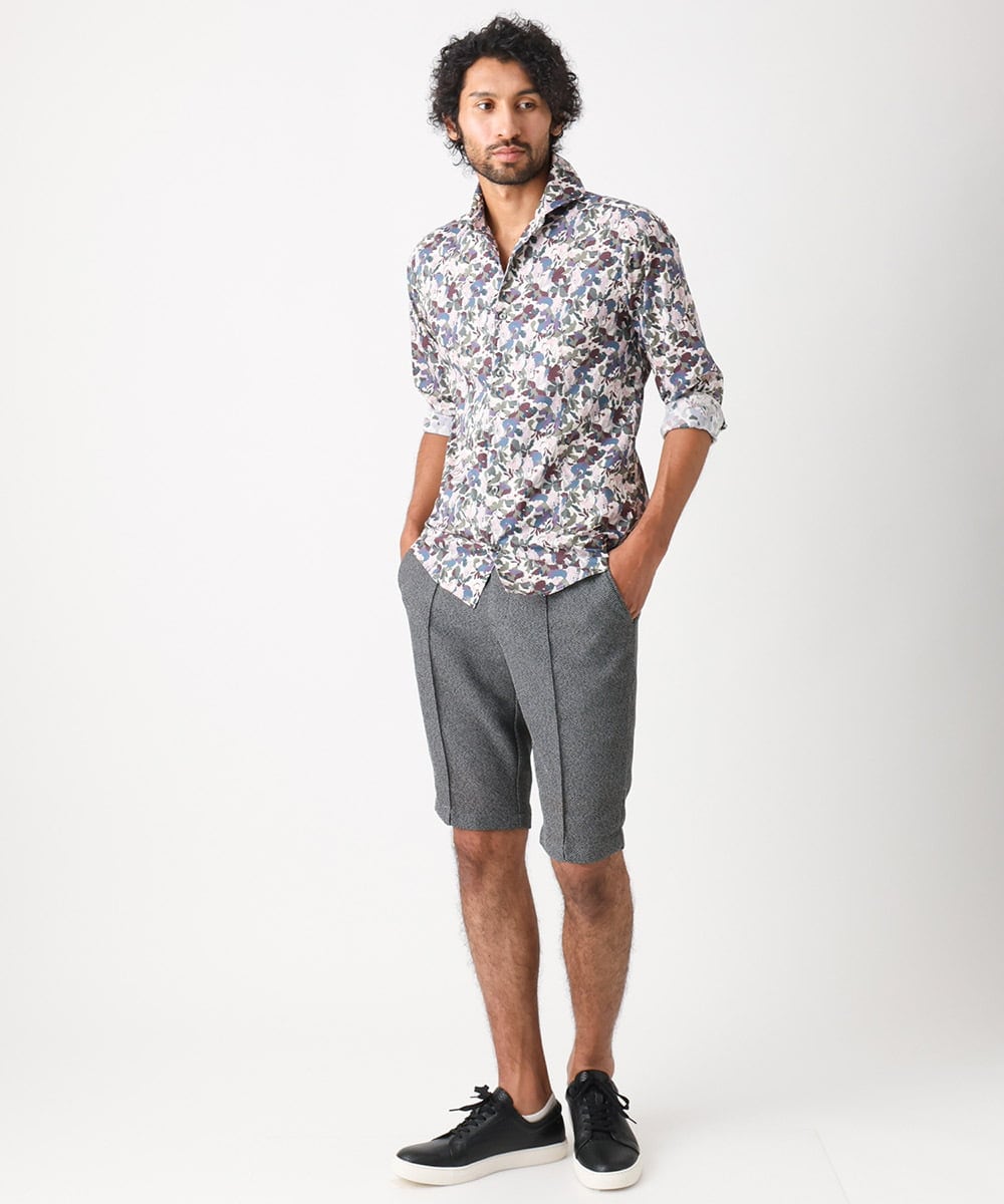 MNLHV30230 MICHEL KLEIN HOMME(ミッシェルクラン オム) メッシュスラックスショートパンツ グレー