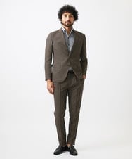 MNLJC07250 MICHEL KLEIN HOMME(ミッシェルクラン オム) カラミメッシュスラックスイージーパンツ　セットアップ ブラウン