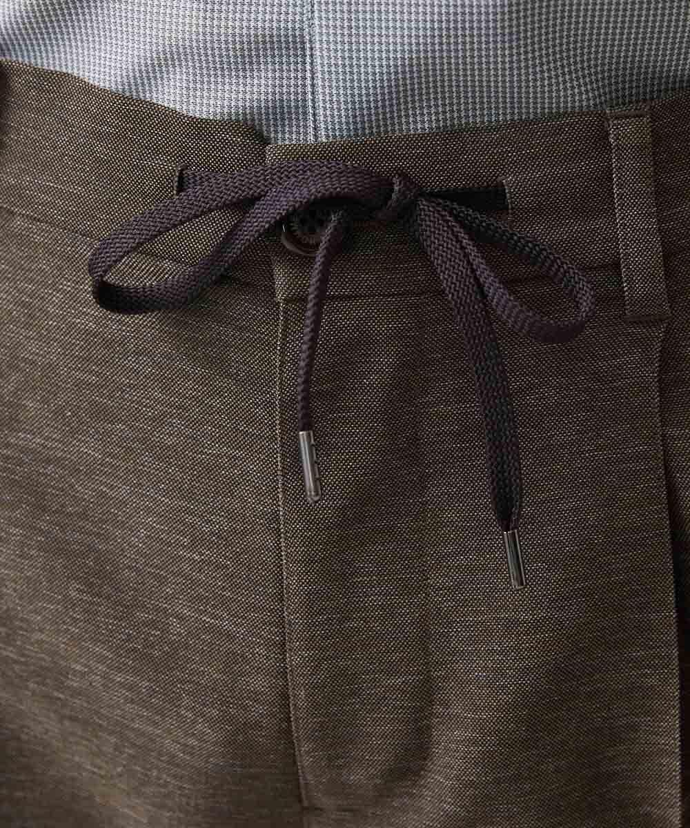 MNLJC07250 MICHEL KLEIN HOMME(ミッシェルクラン オム) カラミメッシュスラックスイージーパンツ　セットアップ ブラウン