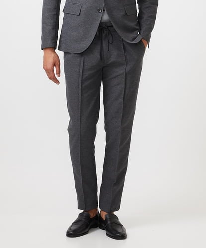 MICHEL KLEIN HOMME(ミッシェルクランオム) カラミメッシュスラックスイージーパンツ セットアップ ダークグレー/灰 46